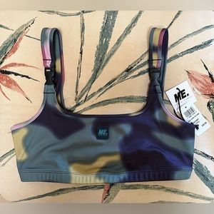 Melody Ehsani NWT Multicolor Camo Sports Bra & Buckle Straps Size Large